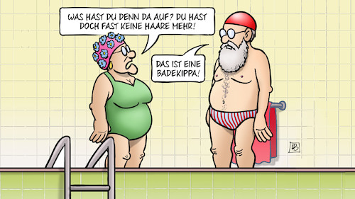 Cartoon: Kippa tragen (medium) by Harm Bengen tagged haare,mehr,kippa,tragen,badekippa,badekappe,religiöses,symbol,kopfbedeckung,juden,glauben,schwimmbad,susemil,harm,bengen,cartoon,karikatur,haare,mehr,kippa,tragen,badekippa,badekappe,religiöses,symbol,kopfbedeckung,juden,glauben,schwimmbad,susemil,harm,bengen,cartoon,karikatur