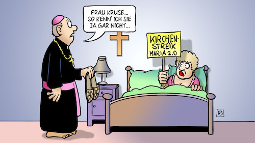 Cartoon: Kirchenstreik (medium) by Harm Bengen tagged kirchenstreik,katholische,kirche,frauenrechte,gleichberechtigung,maria,priester,zölibat,harm,bengen,cartoon,karikatur,kirchenstreik,katholische,kirche,frauenrechte,gleichberechtigung,maria,priester,sex,zölibat,harm,bengen,cartoon,karikatur