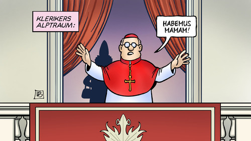 Cartoon: Klerikers Alptraum (medium) by Harm Bengen tagged papst,frau,habemus,papam,mamam,papstwahl,rom,konklave,katholische,kirche,balkon,vatikan,wahl,klerus,kleriker,alptraum,harm,bengen,cartoon,karikatur,papst,frau,habemus,papam,mamam,papstwahl,rom,konklave,katholische,kirche,balkon,vatikan,wahl,klerus,kleriker,alptraum,harm,bengen,cartoon,karikatur