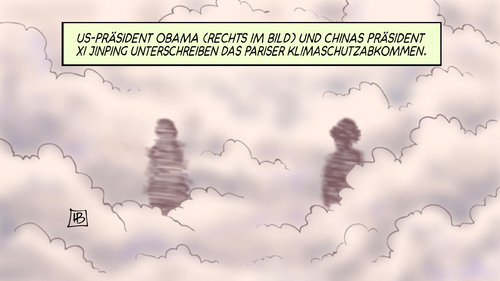 Cartoon: Klima-USA-China (medium) by Harm Bengen tagged obama,präsident,china,usa,klima,luftverschmutzung,umwelt,klimaschutzabkommen,pariser,ratifizieren,unterschreiben,jinping,xi,karikatur,cartoon,bengen,harm,smog,co2,klima,usa,china,präsident,obama,xi,jinping,unterschreiben,ratifizieren,pariser,klimaschutzabkommen,umwelt,luftverschmutzung,co2,smog,harm,bengen,cartoon,karikatur