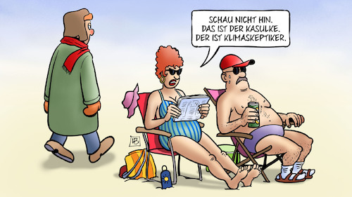 Cartoon: Klimaskeptiker (medium) by Harm Bengen tagged kasulke,klimaskeptiker,klimawandel,hitze,sommer,liegestuhl,urlaub,winter,kleidung,harm,bengen,cartoon,karikatur,kasulke,klimaskeptiker,klimawandel,hitze,sommer,liegestuhl,urlaub,winter,kleidung,harm,bengen,cartoon,karikatur