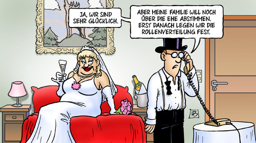 Cartoon: Koalitions-Ehe (medium) by Harm Bengen tagged ehe,familie,hochzeit,mitgliederbefragung,rollenverteilung,ministerposten,abstimmen,schwarz,bundesregierung,rot,cdu,spd,grosse,koalition,harm,bengen,cartoon,karikatur,ehe,familie,hochzeit,mitgliederbefragung,rollenverteilung,ministerposten,abstimmen,schwarz,bundesregierung,rot,cdu,spd,grosse,koalition,harm,bengen,cartoon,karikatur