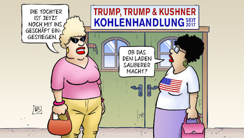 Cartoon: Kohlenhandlung (medium) by Harm Bengen tagged kohlenhandlung,tochter,trump,ivanka,kushner,geschäft,laden,umwelt,klima,usa,harm,bengen,cartoon,karikatur,kohlenhandlung,tochter,trump,ivanka,kushner,geschäft,laden,umwelt,klima,usa,harm,bengen,cartoon,karikatur