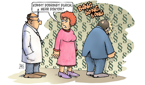 Cartoon: Kommt Dobrindt durch (medium) by Harm Bengen tagged innenminister,dobrindt,doktor,arzt,asylpolitik,migrationspolitik,zurückweisung,grenze,rechtswidrig,paragraphen,paragrafen,harm,bengen,cartoon,karikatur,innenminister,dobrindt,doktor,arzt,asylpolitik,migrationspolitik,zurückweisung,grenze,rechtswidrig,paragraphen,paragrafen,harm,bengen,cartoon,karikatur