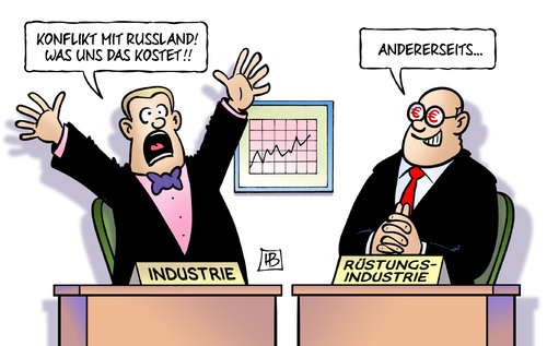 Cartoon: Konflikt mit Russland (medium) by Harm Bengen tagged industrie,rüstungsindustrie,krieg,krim,autonomie,referendum,sanktionen,armee,soldaten,umsturz,maidan,ukraine,eu,russland,putin,europa,aufstand,proteste,putsch,revolte,janukowitsch,kiew,harm,bengen,cartoon,karikatur,industrie,rüstungsindustrie,krieg,krim,autonomie,referendum,sanktionen,armee,soldaten,umsturz,maidan,ukraine,eu,russland,putin,europa,aufstand,proteste,putsch,revolte,janukowitsch,kiew,harm,bengen,cartoon,karikatur