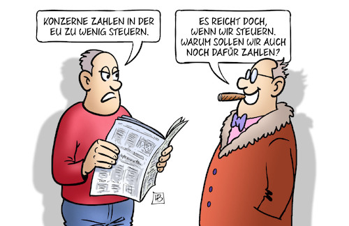 Cartoon: Konzernsteuern (medium) by Harm Bengen tagged konzerne,konzernsteuern,eu,europa,steuern,zahlen,reichtum,kapitalist,zeitung,harm,bengen,cartoon,karikatur,konzerne,konzernsteuern,eu,europa,steuern,zahlen,reichtum,kapitalist,zeitung,harm,bengen,cartoon,karikatur