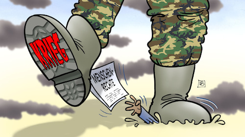 Cartoon: Krieg und Menschenrechte (medium) by Harm Bengen tagged menschenrechte,amnesty,international,militär,stiefel,krieg,harm,bengen,cartoon,karikatur,menschenrechte,amnesty,international,militär,stiefel,krieg,harm,bengen,cartoon,karikatur