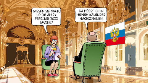 Cartoon: Kriegsbeginn-Jahrestag (medium) by Harm Bengen tagged kriegsbeginn,jahrestag,februar,2022,kalender,interview,putin,kreml,krieg,ukraine,russland,harm,bengen,cartoon,karikatur,kriegsbeginn,jahrestag,februar,2022,kalender,interview,putin,kreml,krieg,ukraine,russland,harm,bengen,cartoon,karikatur