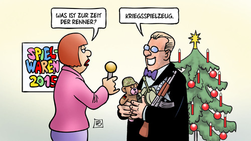 Cartoon: Kriegsspielzeug (medium) by Harm Bengen tagged spielzeug,weihnachten,kriegsspielzeug,kriegseinsatz,bundesregierung,bundeswehr,soldaten,militaer,parlament,bundestag,beschluss,auslandseinsatz,kampfeinsatz,konzept,plan,strategie,syrien,irak,einsatz,tornados,fregatte,krieg,terror,is,harm,bengen,cartoon,karikatur,spielzeug,weihnachten,kriegsspielzeug,kriegseinsatz,bundesregierung,bundeswehr,soldaten,militaer,parlament,bundestag,beschluss,auslandseinsatz,kampfeinsatz,konzept,plan,strategie,syrien,irak,einsatz,tornados,fregatte,krieg,terror,is,harm,bengen,cartoon,karikatur