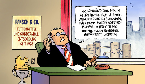 Cartoon: Kriminelle Energien (medium) by Harm Bengen tagged kriminelle,energien,kriminell,energie,ankündigung,aigner,sicherheitsstandards,dioxin,mastbetriebe,futtermittel,essen,ernährung,hühner,schweine,schweinefleisch,eier,arbeitsplätze,lobby,industrie,kriminelle,energien,kriminell,energie,ankündigung,aigner,sicherheitsstandards,dioxin,mastbetriebe,futtermittel,essen,ernährung,hühner,schweine,schweinefleisch,eier,arbeitsplätze,lobby,industrie