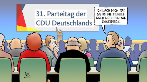 Cartoon: Lach mich tot (medium) by Harm Bengen tagged merkel,kandidieren,merz,cdu,vorsitz,parteitag,wahl,kramp,karrenbauer,spahn,harm,bengen,cartoon,karikatur,merkel,kandidieren,merz,cdu,vorsitz,parteitag,wahl,kramp,karrenbauer,spahn,harm,bengen,cartoon,karikatur