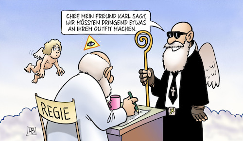 Cartoon: Lagerfeld (medium) by Harm Bengen tagged chef,gott,himmel,petrus,karl,lagerfeld,tod,tot,outfit,modeschöpfer,harm,bengen,cartoon,karikatur,chef,gott,himmel,petrus,karl,lagerfeld,tod,tot,outfit,modeschöpfer,harm,bengen,cartoon,karikatur