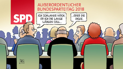 Cartoon: Lange oder Nahles (medium) by Harm Bengen tagged lange,nahles,spd,parteitag,vorsitzende,wahl,dicke,harm,bengen,cartoon,karikatur,lange,nahles,spd,parteitag,vorsitzende,wahl,dicke,harm,bengen,cartoon,karikatur