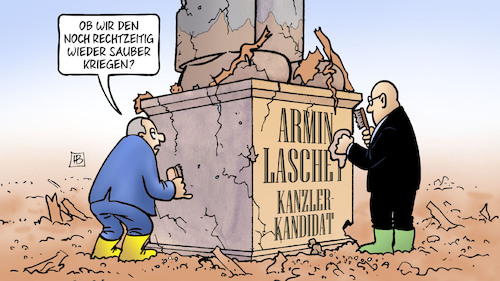 Cartoon: Laschet-Schaden (medium) by Harm Bengen tagged schaden,sauber,putzen,laschet,denkmal,bundestagswahl,kanzlerkandidat,lachen,hochwasser,trümmer,überschwemmung,flutkatastrophe,harm,bengen,cartoon,karikatur,schaden,sauber,putzen,laschet,denkmal,bundestagswahl,kanzlerkandidat,lachen,hochwasser,trümmer,überschwemmung,flutkatastrophe,harm,bengen,cartoon,karikatur