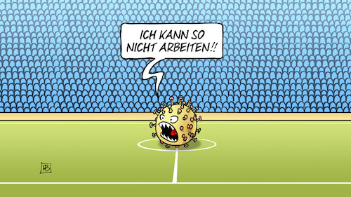 Cartoon: Leeres Stadion (medium) by Harm Bengen tagged arbeiten,fussball,stadion,geisterspiele,corona,virus,wut,harm,bengen,cartoon,karikatur,arbeiten,fussball,stadion,geisterspiele,corona,virus,wut,harm,bengen,cartoon,karikatur