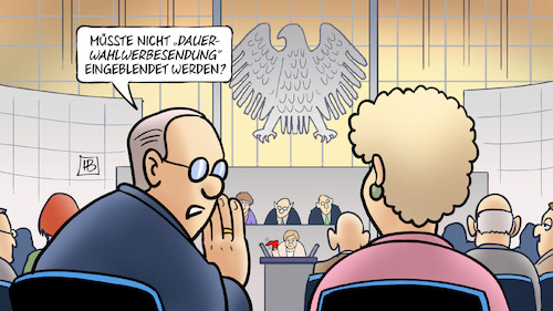 Cartoon: Letzte Bundestagssitzung (medium) by Harm Bengen tagged dauerwahlwerbesendung,einblendung,letzte,bundestagssitzung,wahlkampf,merkel,rote,socke,harm,bengen,cartoon,karikatur,dauerwahlwerbesendung,einblendung,letzte,bundestagssitzung,wahlkampf,merkel,rote,socke,harm,bengen,cartoon,karikatur