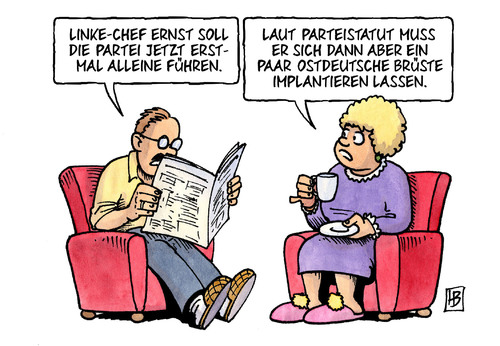 Cartoon: Linke-Führung (medium) by Harm Bengen tagged linke,führung,partei,lötzsch,ernst,statut,quote,linke,führung,partei,lötzsch,ernst,statut quote,statut,quote