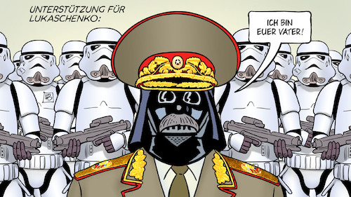 Cartoon: Lukaschenko-Unterstützung (medium) by Harm Bengen tagged unterstützung,lukaschenko,belarus,wahlen,wahlbetrug,diktator,darth,vader,vater,demonstrationen,protest,stromtrooper,starwars,harm,bengen,cartoon,karikatur,unterstützung,lukaschenko,belarus,wahlen,wahlbetrug,diktator,darth,vader,vater,demonstrationen,protest,stromtrooper,starwars,harm,bengen,cartoon,karikatur