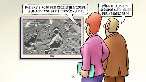 Cartoon: Luna-25-Foto (medium) by Harm Bengen tagged foto,russische,sonde,luna,25,mondrückseite,monitor,raumfahrt,russland,ukraine,krieg,harm,bengen,cartoon,karikatur,foto,russische,sonde,luna,25,mondrückseite,monitor,raumfahrt,russland,ukraine,krieg,harm,bengen,cartoon,karikatur