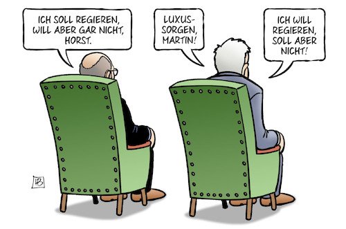 Cartoon: Luxussorgen (medium) by Harm Bengen tagged regieren,horst,seehofer,luxussorgen,martin,schulz,groko,wahl,minderheitsregierung,spd,regierung,jamaika,cdu,csu,fdp,gruene,koalition,sondierungen,harm,bengen,cartoon,karikatur,regieren,horst,seehofer,luxussorgen,martin,schulz,groko,wahl,minderheitsregierung,spd,regierung,jamaika,cdu,csu,fdp,gruene,koalition,sondierungen,harm,bengen,cartoon,karikatur