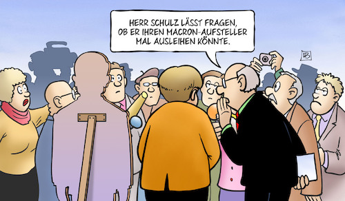 Macron-Aufsteller Macron-Aufsteller