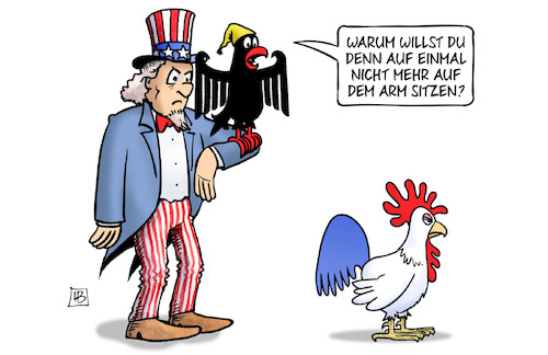 Cartoon: Macron und USA (medium) by Harm Bengen tagged macron,frankreich,deutschland,chinapolitik,arm,uncle,sam,gallischer,hahn,bundesadler,adler,harm,bengen,cartoon,karikatur,macron,frankreich,deutschland,chinapolitik,arm,uncle,sam,gallischer,hahn,bundesadler,adler,harm,bengen,cartoon,karikatur