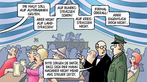 Cartoon: Maut-Kurs (medium) by Harm Bengen tagged maut,kurs,oktoberfest,seehofer,dobrindt,autobahnen,landstrassen,bundesstrassen,kreisstrassen,polizei,steuer,fahren,alkohol,betrunken,harm,bengen,cartoon,karikatur,maut,kurs,oktoberfest,seehofer,dobrindt,autobahnen,landstrassen,bundesstrassen,kreisstrassen,polizei,steuer,fahren,alkohol,betrunken,harm,bengen,cartoon,karikatur