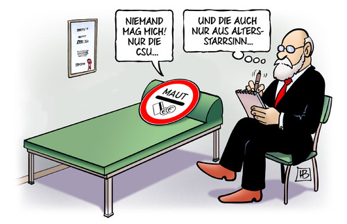 Cartoon: Maut-Psychiater (medium) by Harm Bengen tagged altersstarrsinn,psychologe,psychiater,couch,verkehrsschild,maut,pkw,csu,dobrindt,eu,europa,gesetz,ausländer,steuer,kfz,harm,bengen,cartoon,karikatur,altersstarrsinn,psychologe,psychiater,couch,verkehrsschild,maut,pkw,csu,dobrindt,eu,europa,gesetz,ausländer,steuer,kfz,harm,bengen,cartoon,karikatur