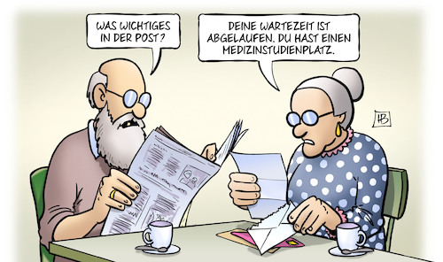 Cartoon: Medizinstudium (medium) by Harm Bengen tagged medizinstudium,post,wartezeit,abgelaufen,numerus,clausus,medizinstudienplatz,susemil,harm,bengen,cartoon,karikatur,medizinstudium,post,wartezeit,abgelaufen,numerus,clausus,medizinstudienplatz,susemil,harm,bengen,cartoon,karikatur