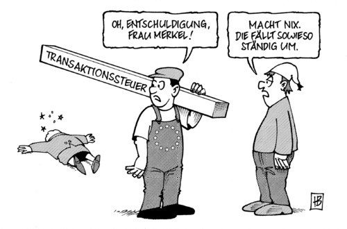 Merkel fällt um Merkel fällt um