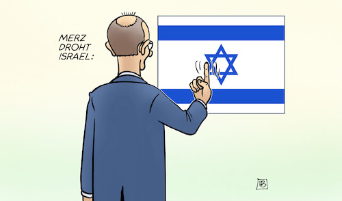 Merz droht Israel