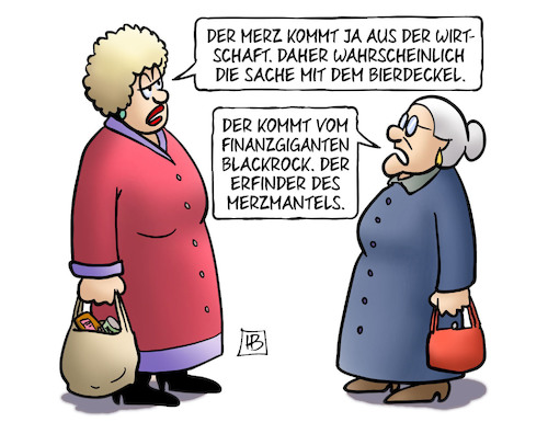 Cartoon: Merz und Blackrock (medium) by Harm Bengen tagged wirtschaft,bierdeckel,finanzdienstleister,heuschrecke,investmentbanker,finanzgiganten,blackrock,merzmantels,susemil,kramp,karrenbauer,spahn,merz,merkel,nachfolge,rücktritt,cdu,vorsitz,harm,bengen,cartoon,karikatur,wirtschaft,bierdeckel,finanzdienstleister,heuschrecke,investmentbanker,finanzgiganten,blackrock,merzmantels,susemil,kramp,karrenbauer,spahn,merz,merkel,nachfolge,rücktritt,cdu,vorsitz,harm,bengen,cartoon,karikatur