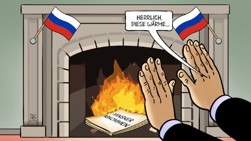 Cartoon: Minsker Abkommen (medium) by Harm Bengen tagged feuer,verbrennen,kamin,putin,minsker,abkommen,russland,ukraine,krieg,harm,bengen,cartoon,karikatur,feuer,verbrennen,kamin,putin,minsker,abkommen,russland,ukraine,krieg,harm,bengen,cartoon,karikatur