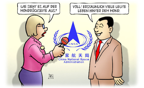 Cartoon: Mond-Rückseite (medium) by Harm Bengen tagged mond,raumfahrt,china,chinesen,mondrückseite,leute,hinter,dem,interview,cnsa,harm,bengen,cartoon,karikatur,mond,raumfahrt,china,chinesen,mondrückseite,leute,hinter,dem,interview,cnsa,harm,bengen,cartoon,karikatur