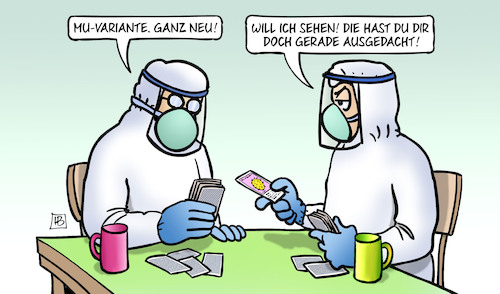 Cartoon: Mu-Variante (medium) by Harm Bengen tagged mu,variante,neu,kartenspiel,quartett,impfzentrum,impfung,corona,mutationen,harm,bengen,cartoon,karikatur,mu,variante,neu,kartenspiel,quartett,impfzentrum,impfung,corona,mutationen,harm,bengen,cartoon,karikatur