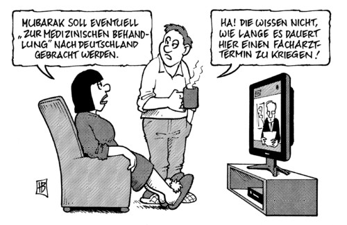 Mubarak nach Deutschland Mubarak nach Deutschland