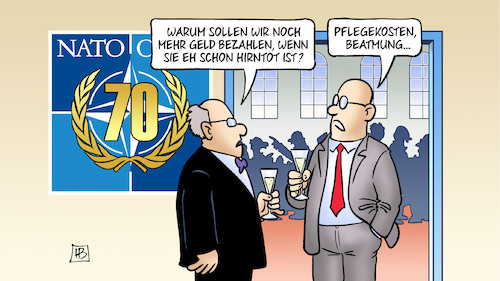 Cartoon: Nato-Pflegekosten (medium) by Harm Bengen tagged nato,jubiläum,geld,bezahlen,hirntot,pflegekosten,beatmung,sekt,feier,harm,bengen,cartoon,karikatur,nato,jubiläum,geld,bezahlen,hirntot,pflegekosten,beatmung,sekt,feier,harm,bengen,cartoon,karikatur