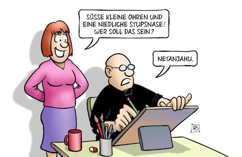 Cartoon: Netanjahu-Karikatur (medium) by Harm Bengen tagged ohren,stupsnase,netanjahu,antisemitismus,zeichner,karikaturist,hanitzsch,zensur,harm,bengen,cartoon,karikatur,ohren,stupsnase,netanjahu,antisemitismus,zeichner,karikaturist,hanitzsch,zensur,harm,bengen,cartoon,karikatur