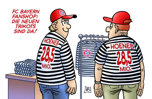 Cartoon: Neue Bayern-Trikots (medium) by Harm Bengen tagged merchandising,shop,fanshop,fan,hoeneß,hoeness,uli,trikots,trikot,haftstrafe,landgericht,gefaengnis,knast,prozess,richter,verteidiger,anwalt,muenchen,steuern,bayern,fc,fussball,bengen,harm,gericht,betrug,schweiz,steuerhinterziehung,karikatur,cartoon,fan,fanshop,shop,merchandising,haftstrafe,trikot,trikots,uli,hoeness,hoeneß,knast,gefaengnis,landgericht,muenchen,anwalt,verteidiger,richter,prozess,fussball,fc,bayern,steuern,steuerhinterziehung,schweiz,betrug,gericht,harm,bengen,cartoon,karikatur