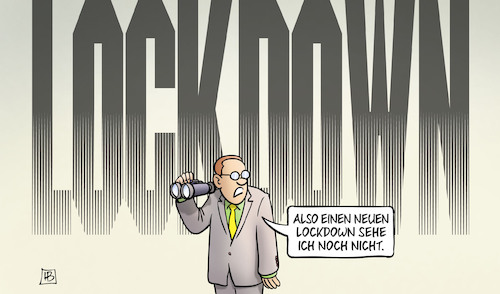 Cartoon: Neuer Lockdown (medium) by Harm Bengen tagged neuer,fernglas,bedrohung,lockdown,corona,harm,bengen,cartoon,karikatur,neuer,fernglas,bedrohung,lockdown,corona,harm,bengen,cartoon,karikatur