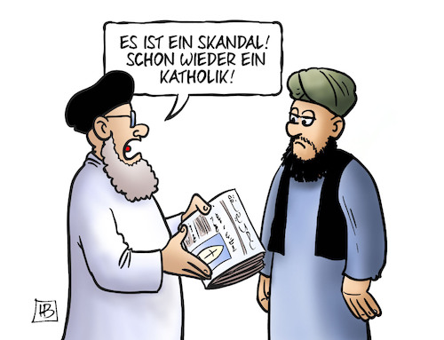Cartoon: Neuer Papst Katholik (medium) by Harm Bengen tagged papst,katholik,papstwahl,rom,konklave,katholische,kirche,vatikan,wahl,islam,mullah,zeitung,harm,bengen,cartoon,karikatur,papst,katholik,papstwahl,rom,konklave,katholische,kirche,vatikan,wahl,islam,mullah,zeitung,harm,bengen,cartoon,karikatur