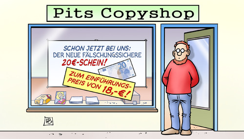 Cartoon: Neuer Zwanziger (medium) by Harm Bengen tagged copyshop,geld,neuer,zwanziger,fälschungssicher,20,schein,euro,ezb,draghi,einführungspreis,fälschung,harm,bengen,cartoon,karikatur,copyshop,geld,neuer,zwanziger,fälschungssicher,20,schein,euro,ezb,draghi,einführungspreis,fälschung,harm,bengen,cartoon,karikatur