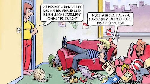 Cartoon: Nicht schuldig (medium) by Harm Bengen tagged trump,vorbild,kind,sohn,mutter,frisur,nicht,schuldig,hexenjagd,prozess,muell,handy,harm,bengen,cartoon,karikatur,trump,vorbild,kind,sohn,mutter,frisur,nicht,schuldig,hexenjagd,prozess,muell,handy,harm,bengen,cartoon,karikatur