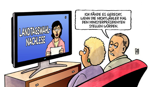 Cartoon: Nichtwähler-MP (medium) by Harm Bengen tagged nichtwähler,ministerpräsident,mp,landtagswahl,nachlese,tv,brandenburg,thüringen,harm,bengen,cartoon,karikatur,nichtwähler,ministerpräsident,mp,landtagswahl,nachlese,tv,brandenburg,thüringen,harm,bengen,cartoon,karikatur