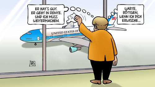 Cartoon: Obama-Rente (medium) by Harm Bengen tagged rente,weitermachen,roettgen,airforceone,obama,merkel,abschied,besuch,deutschland,usa,praesident,harm,bengen,cartoon,karikatur,rente,weitermachen,roettgen,airforceone,obama,merkel,abschied,besuch,deutschland,usa,praesident,harm,bengen,cartoon,karikatur