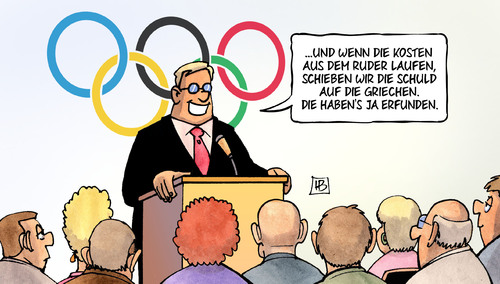 Cartoon: Olympia-Bewerbung (medium) by Harm Bengen tagged olympia,bewerbung,hamburg,pressekonferenz,sport,sportbund,berlin,kosten,ruder,schuld,griechen,erfinden,harm,bengen,cartoon,karikatur,olympia,bewerbung,hamburg,pressekonferenz,sport,sportbund,berlin,kosten,ruder,schuld,griechen,erfinden,harm,bengen,cartoon,karikatur