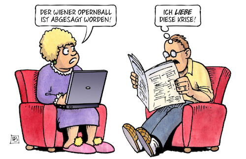 Cartoon: Opernball und Corona (medium) by Harm Bengen tagged wiener,opernball,abgesagt,corona,krise,laptop,harm,bengen,cartoon,karikatur,wiener,opernball,abgesagt,corona,krise,laptop,harm,bengen,cartoon,karikatur