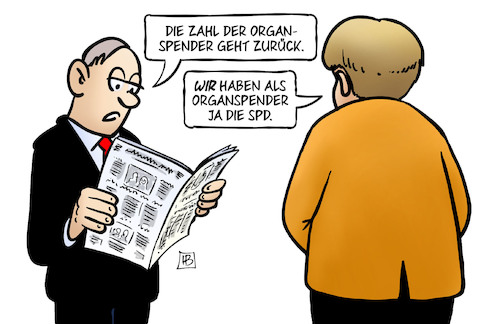 Cartoon: Organspender (medium) by Harm Bengen tagged organspender,spd,zeitung,merkel,groko,harm,bengen,cartoon,karikatur,organspender,spd,zeitung,merkel,groko,harm,bengen,cartoon,karikatur