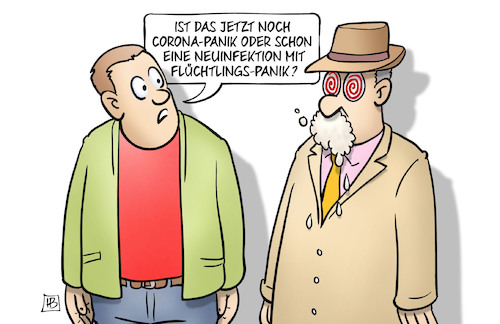 Cartoon: Panik-Wechsel (medium) by Harm Bengen tagged neuinfektion,flüchtlinge,türkei,migration,coronavirus,krankheit,pandemie,panik,harm,bengen,cartoon,karikatur,neuinfektion,flüchtlinge,türkei,migration,coronavirus,krankheit,pandemie,panik,harm,bengen,cartoon,karikatur