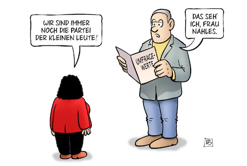 Cartoon: Partei der kleinen Leute (medium) by Harm Bengen tagged partei,der,kleinen,leute,spd,nahles,umfragewerte,harm,bengen,cartoon,karikatur,partei,der,kleinen,leute,spd,nahles,umfragewerte,harm,bengen,cartoon,karikatur